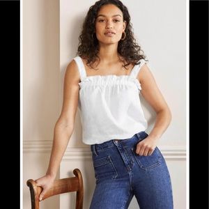 Boden White Sleeveless Top